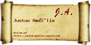 Justus Amália névjegykártya